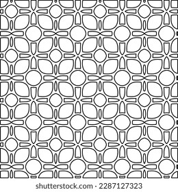 Stylish texture with figures from lines.Abstract geometric black and white pattern for web page, textures, card, poster, fabric, textile. Monochrome graphic repeating design. 
