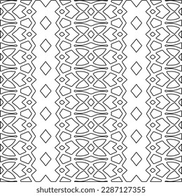 Stylish texture with figures from lines.Abstract geometric black and white pattern for web page, textures, card, poster, fabric, textile. Monochrome graphic repeating design. 