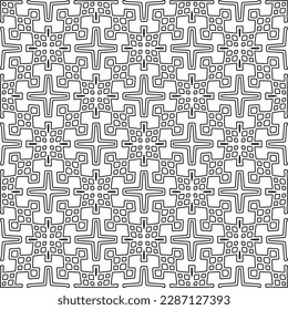 Stylish texture with figures from lines.Abstract geometric black and white pattern for web page, textures, card, poster, fabric, textile. Monochrome graphic repeating design. 