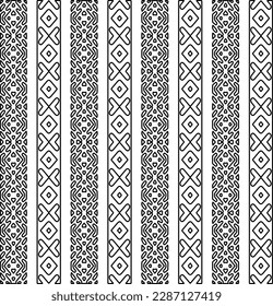Textura elegante con figuras de líneas.Patrón geométrico en blanco y negro para páginas web, texturas, tarjetas, afiches, tela, textil. Diseño repetitivo gráfico monocromo. 