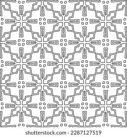 Stylish texture with figures from lines.Abstract geometric black and white pattern for web page, textures, card, poster, fabric, textile. Monochrome graphic repeating design. 