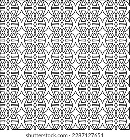 Stilvolle Textur mit Figuren aus Linien.Abstraktes geometrisches Schwarz-Weiß Muster für Webseiten, Texturen, Karten, Poster, Stoff, Textilien. Monochrome grafische Wiederholungsdesign. 