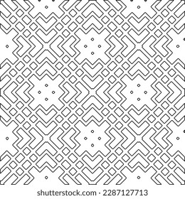 Stylish texture with figures from lines.Abstract geometric black and white pattern for web page, textures, card, poster, fabric, textile. Monochrome graphic repeating design. 