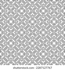 Stylish texture with figures from lines.Abstract geometric black and white pattern for web page, textures, card, poster, fabric, textile. Monochrome graphic repeating design. 
