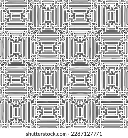 Textura elegante con figuras de líneas.Patrón geométrico en blanco y negro para páginas web, texturas, tarjetas, afiches, tela, textil. Diseño repetitivo gráfico monocromo. 