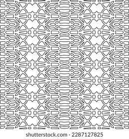 Stylish texture with figures from lines.Abstract geometric black and white pattern for web page, textures, card, poster, fabric, textile. Monochrome graphic repeating design. 