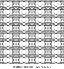 Stylish texture with figures from lines.Abstract geometric black and white pattern for web page, textures, card, poster, fabric, textile. Monochrome graphic repeating design. 