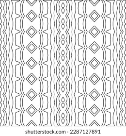 Stylish texture with figures from lines.Abstract geometric black and white pattern for web page, textures, card, poster, fabric, textile. Monochrome graphic repeating design. 