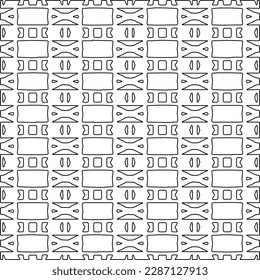 Stylish texture with figures from lines.Abstract geometric black and white pattern for web page, textures, card, poster, fabric, textile. Monochrome graphic repeating design. 