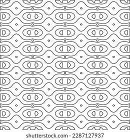 Stylish texture with figures from lines.Abstract geometric black and white pattern for web page, textures, card, poster, fabric, textile. Monochrome graphic repeating design. 