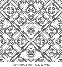 Stylish texture with figures from lines.Abstract geometric black and white pattern for web page, textures, card, poster, fabric, textile. Monochrome graphic repeating design. 