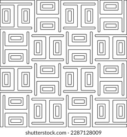 Stylish texture with figures from lines.Abstract geometric black and white pattern for web page, textures, card, poster, fabric, textile. Monochrome graphic repeating design. 