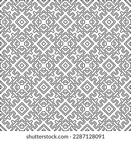 Textura elegante con figuras de líneas.Patrón geométrico en blanco y negro para páginas web, texturas, tarjetas, afiches, tela, textil. Diseño repetitivo gráfico monocromo. 