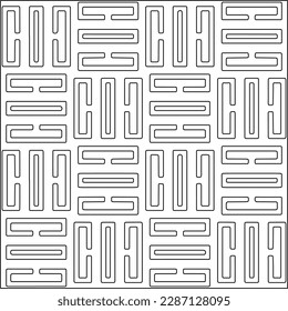 Textura elegante con figuras de líneas.Patrón geométrico en blanco y negro para páginas web, texturas, tarjetas, afiches, tela, textil. Diseño repetitivo gráfico monocromo. 
