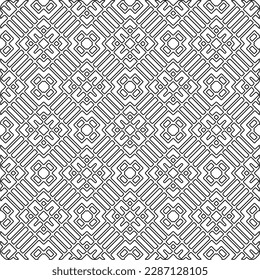 Stylish texture with figures from lines.Abstract geometric black and white pattern for web page, textures, card, poster, fabric, textile. Monochrome graphic repeating design. 