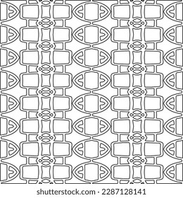 Stylish texture with figures from lines.Abstract geometric black and white pattern for web page, textures, card, poster, fabric, textile. Monochrome graphic repeating design. 