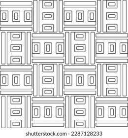 Stylish texture with figures from lines.Abstract geometric black and white pattern for web page, textures, card, poster, fabric, textile. Monochrome graphic repeating design. 