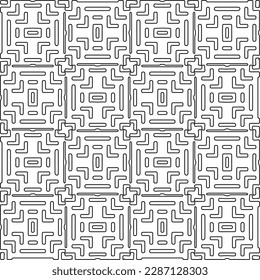 Stylish texture with figures from lines.Abstract geometric black and white pattern for web page, textures, card, poster, fabric, textile. Monochrome graphic repeating design. 