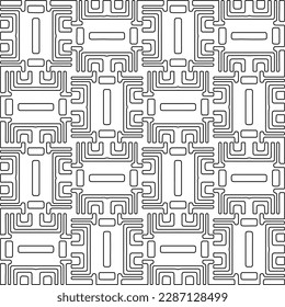 Textura elegante con figuras de líneas.Patrón geométrico en blanco y negro para páginas web, texturas, tarjetas, afiches, tela, textil. Diseño repetitivo gráfico monocromo. 