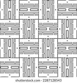 Stylish texture with figures from lines.Abstract geometric black and white pattern for web page, textures, card, poster, fabric, textile. Monochrome graphic repeating design. 