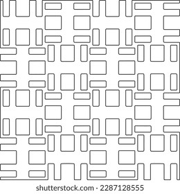 Stylish texture with figures from lines.Abstract geometric black and white pattern for web page, textures, card, poster, fabric, textile. Monochrome graphic repeating design. 