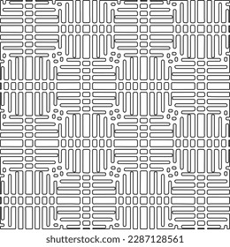Stylish texture with figures from lines.Abstract geometric black and white pattern for web page, textures, card, poster, fabric, textile. Monochrome graphic repeating design. 