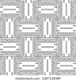 Stylish texture with figures from lines.Abstract geometric black and white pattern for web page, textures, card, poster, fabric, textile. Monochrome graphic repeating design. 