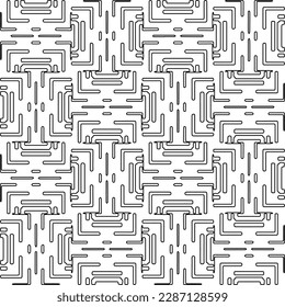 Stylish texture with figures from lines.Abstract geometric black and white pattern for web page, textures, card, poster, fabric, textile. Monochrome graphic repeating design. 
