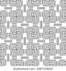 Stylish texture with figures from lines.Abstract geometric black and white pattern for web page, textures, card, poster, fabric, textile. Monochrome graphic repeating design. 