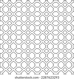  Stylish texture with figures from lines.Abstract geometric black and white pattern for web page, textures, card, poster, fabric, textile. Monochrome graphic repeating design.