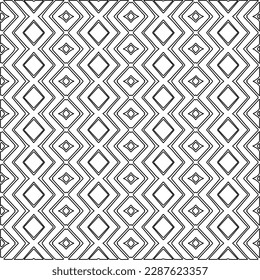  Stilvolle Textur mit Figuren aus Linien.Abstraktes geometrisches Schwarz-Weiß Muster für Webseiten, Texturen, Karten, Poster, Stoff, Textilien. Monochrome grafische Wiederholungsdesign. 