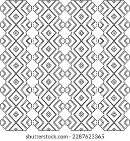  Stylish texture with figures from lines.Abstract geometric black and white pattern for web page, textures, card, poster, fabric, textile. Monochrome graphic repeating design. 