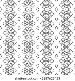  Stylish texture with figures from lines.Abstract geometric black and white pattern for web page, textures, card, poster, fabric, textile. Monochrome graphic repeating design.