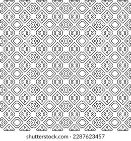  Stylish texture with figures from lines.Abstract geometric black and white pattern for web page, textures, card, poster, fabric, textile. Monochrome graphic repeating design.