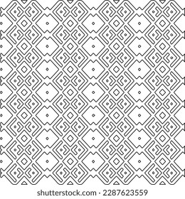  Stylish texture with figures from lines.Abstract geometric black and white pattern for web page, textures, card, poster, fabric, textile. Monochrome graphic repeating design. 