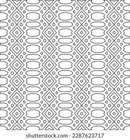  Stylish texture with figures from lines.Abstract geometric black and white pattern for web page, textures, card, poster, fabric, textile. Monochrome graphic repeating design. 