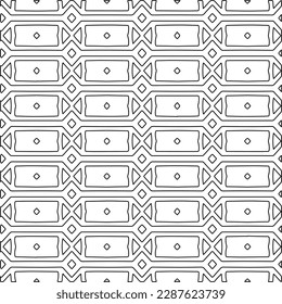  Stylish texture with figures from lines.Abstract geometric black and white pattern for web page, textures, card, poster, fabric, textile. Monochrome graphic repeating design. 