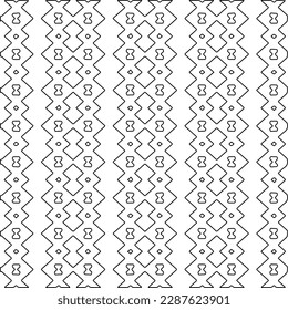  Stylish texture with figures from lines.Abstract geometric black and white pattern for web page, textures, card, poster, fabric, textile. Monochrome graphic repeating design. 