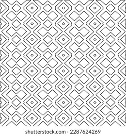  Stylish texture with figures from lines.Abstract geometric black and white pattern for web page, textures, card, poster, fabric, textile. Monochrome graphic repeating design. 