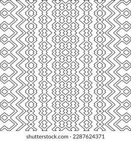Stylish texture with figures from lines.Abstract geometric black and white pattern for web page, textures, card, poster, fabric, textile. Monochrome graphic repeating design. 