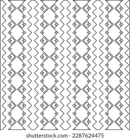  Stylish texture with figures from lines.Abstract geometric black and white pattern for web page, textures, card, poster, fabric, textile. Monochrome graphic repeating design.