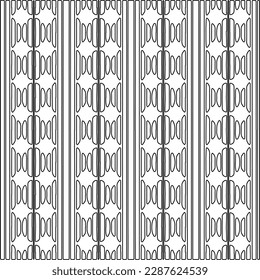  Stilvolle Textur mit Figuren aus Linien.Abstraktes geometrisches Schwarz-Weiß Muster für Webseiten, Texturen, Karten, Poster, Stoff, Textilien. Monochrome grafische Wiederholungsdesign. 