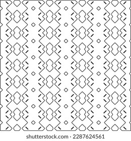  Stylish texture with figures from lines.Abstract geometric black and white pattern for web page, textures, card, poster, fabric, textile. Monochrome graphic repeating design. 