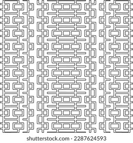Stilvolle Textur mit Figuren aus Linien.Abstraktes geometrisches Schwarz-Weiß Muster für Webseiten, Texturen, Karten, Poster, Stoff, Textilien. Monochrome grafische Wiederholungsdesign. 