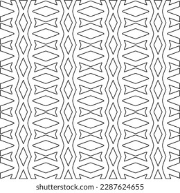  Stylish texture with figures from lines.Abstract geometric black and white pattern for web page, textures, card, poster, fabric, textile. Monochrome graphic repeating design.