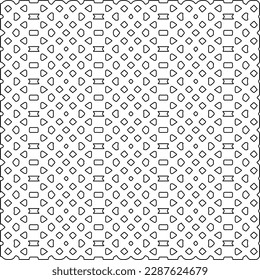  Stylish texture with figures from lines.Abstract geometric black and white pattern for web page, textures, card, poster, fabric, textile. Monochrome graphic repeating design. 