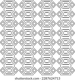  Stylish texture with figures from lines.Abstract geometric black and white pattern for web page, textures, card, poster, fabric, textile. Monochrome graphic repeating design.