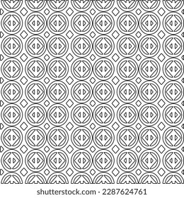  Stylish texture with figures from lines.Abstract geometric black and white pattern for web page, textures, card, poster, fabric, textile. Monochrome graphic repeating design.