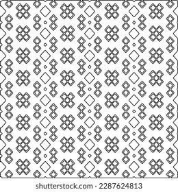  Stylish texture with figures from lines.Abstract geometric black and white pattern for web page, textures, card, poster, fabric, textile. Monochrome graphic repeating design. 