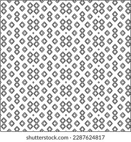  Stylish texture with figures from lines.Abstract geometric black and white pattern for web page, textures, card, poster, fabric, textile. Monochrome graphic repeating design. 